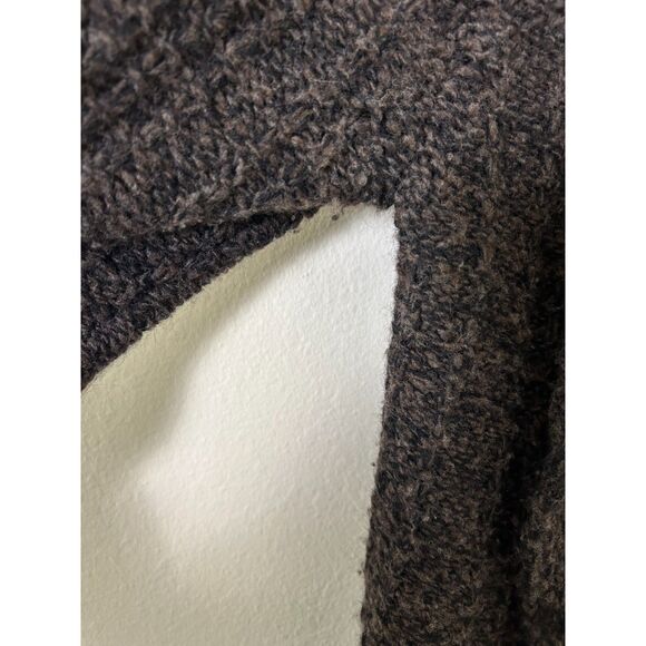 Eileen Fisher Cardigan Women's S Brown Organic Wool/Alpaca 2 Snap Hi‎ Collar - Picture 6 of 9